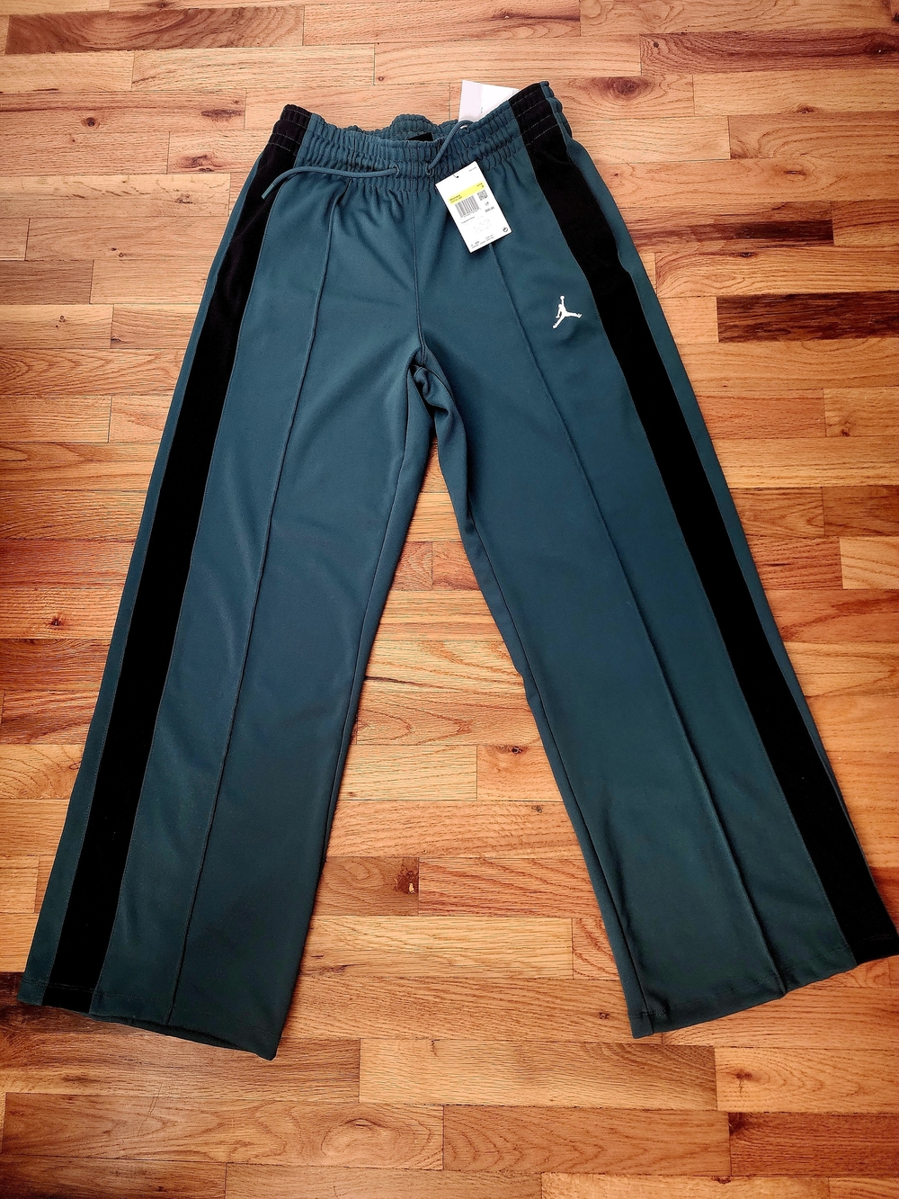 Jordan Teal Track Pants with Black Side Stripes